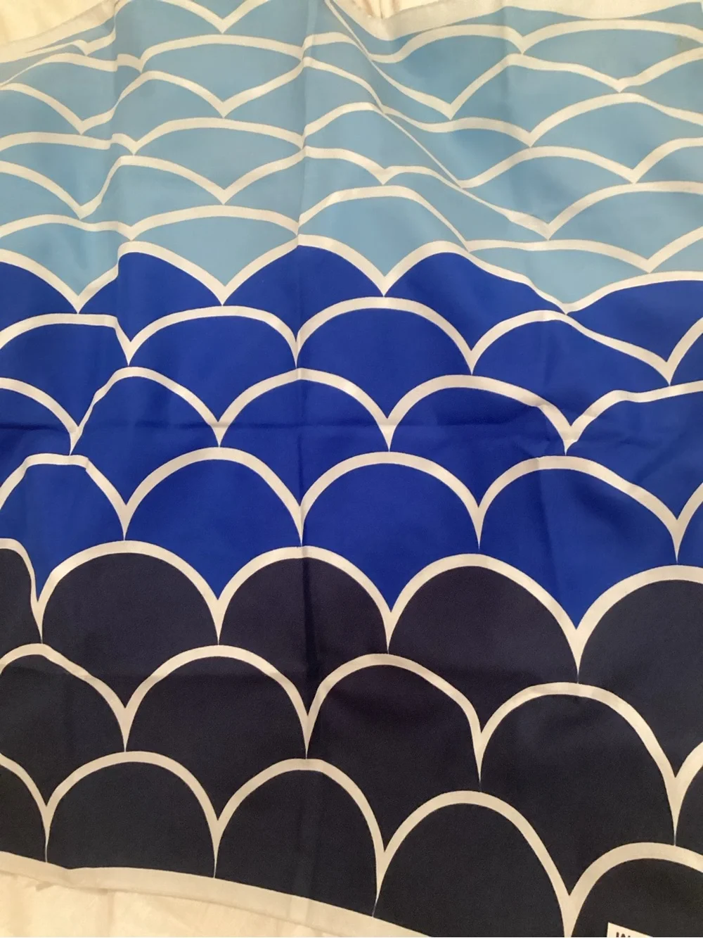 Jaleh & Joseph hues of blues  Silk Scarf 26”X26”